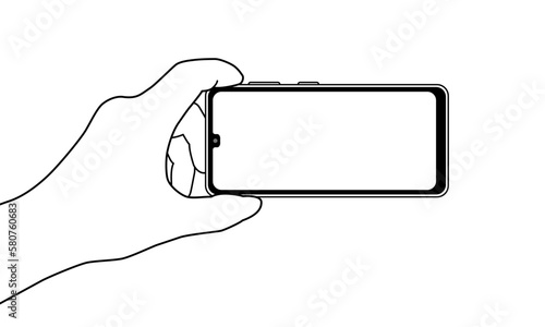 スマートフォンを持つ手