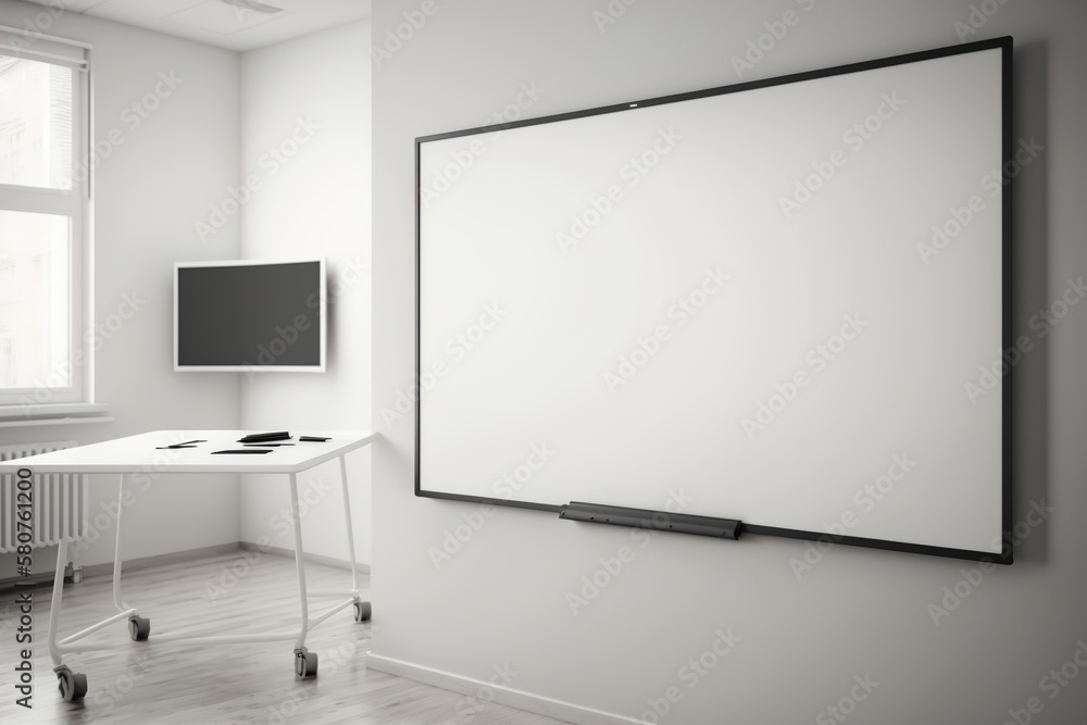 Fototapeta premium blank interactive whiteboard for education and office meeting