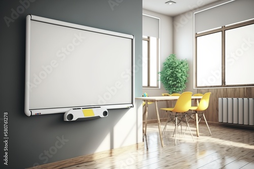 blank interactive whiteboard for education and office meeting