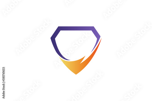 Shield logo with simple design style in color gradient Free Download Shield logo with simple design style in color gradient - GFXLoad