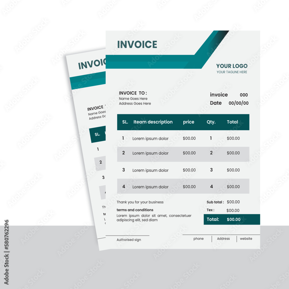 Business invoice form template. Professional and modern invoice template. Business Branding identity design template. Corporate business invoice template. money bills or price invoice. Business invoice form template. Professional and modern invoice template. Business Branding identity design template. Corporate business invoice template. money bills or price invoice.