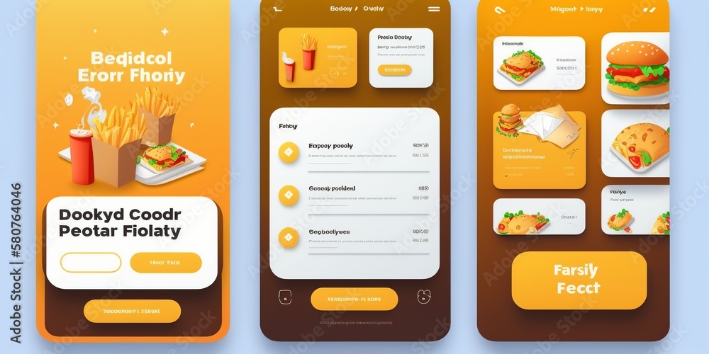 Food delivery mobile app kit template Material Design, UI, UX and GUI ...