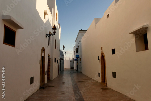 Fototapeta Naklejka Na Ścianę i Meble -  The Oudaya Kasbah is a haven of tranquility, with its flower-filled little streets, Andalusian garden, and Moorish café. Referred to also as Kasbah of the Udayas, the Oudaya Kasbah is one of the most 