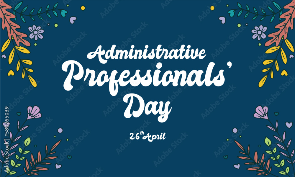 Administrative Professional Day Vector Template - obrazy, fototapety, plakaty 