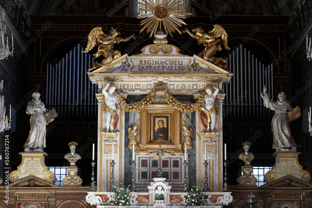 Inside Santa Maria in Aracoeli's church, Rome. Italy.