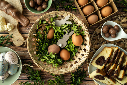 Fotografija Traditional Easter Paschal wicker basket