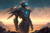 Robot Guardian: Celestial Protector of the Fantasy Landscape Generative AI