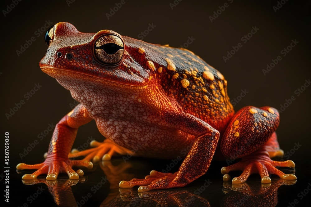 The Glittering Crimson Invoker's Lobed-Footed Frog Generative AI The Glittering Crimson Invoker's Lobed-Footed Frog Generative AI