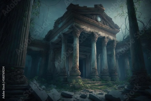 Reclusive Mysteries of an Abandoned Mysterious Temple Generative AI