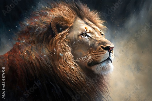 Reigning Splendor: Reverence for the Majestic Fantasy Lion Generative AI