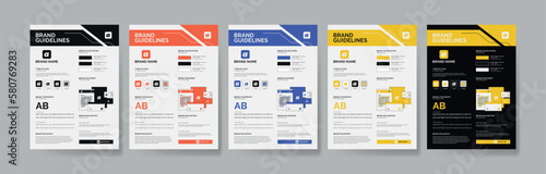 DIN A3 Brand Guideline Template Design, Brand Guideline Layout Set, Minimalist Brand Guidelines, Brand identity Template.