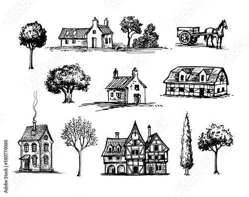 Old village ink sketches.