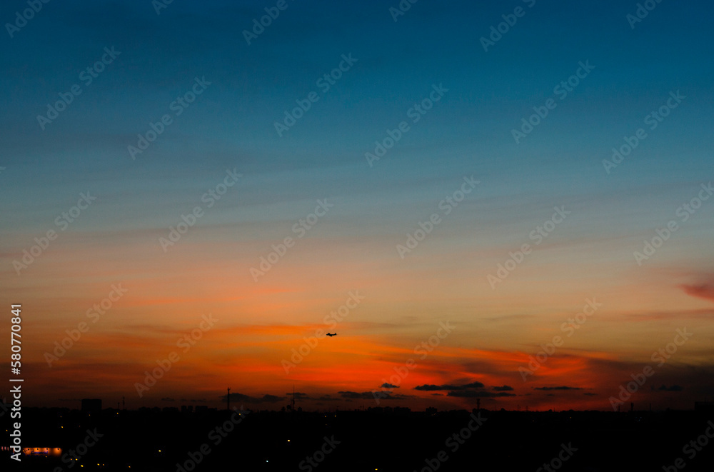 sunset gradient texture yellow, orange and blue