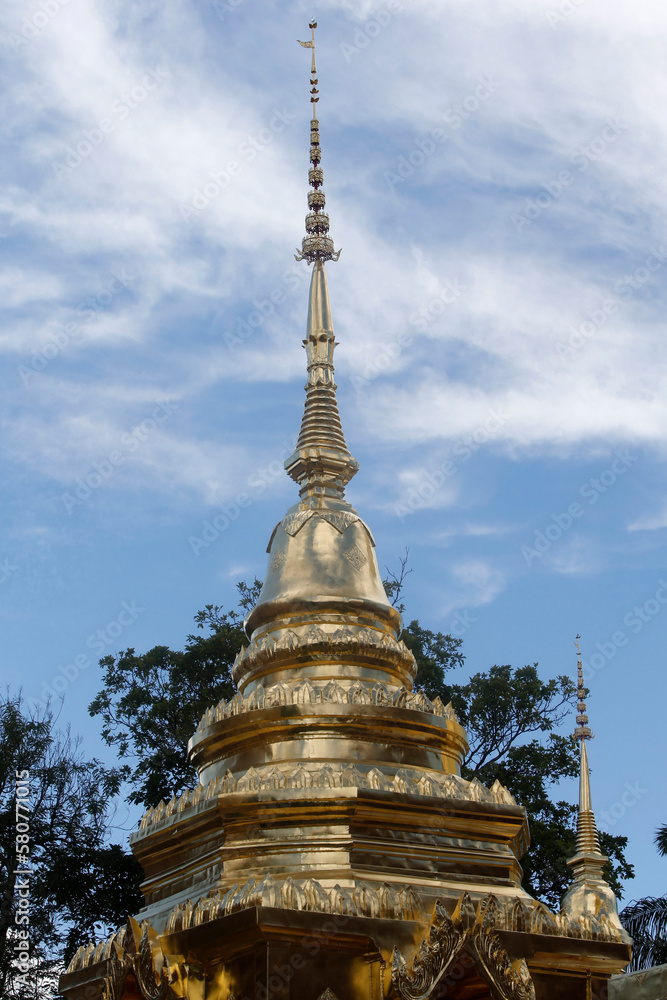 Stupa in Wat Chedi Luang, Chiang Mai. Thailand.
