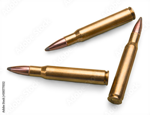 Print op canvas Stack bronze ammo 9mm Bullet