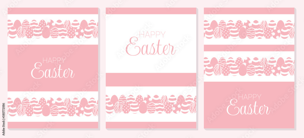 Happy Easter set for greeting cards, posters, holiday covers.