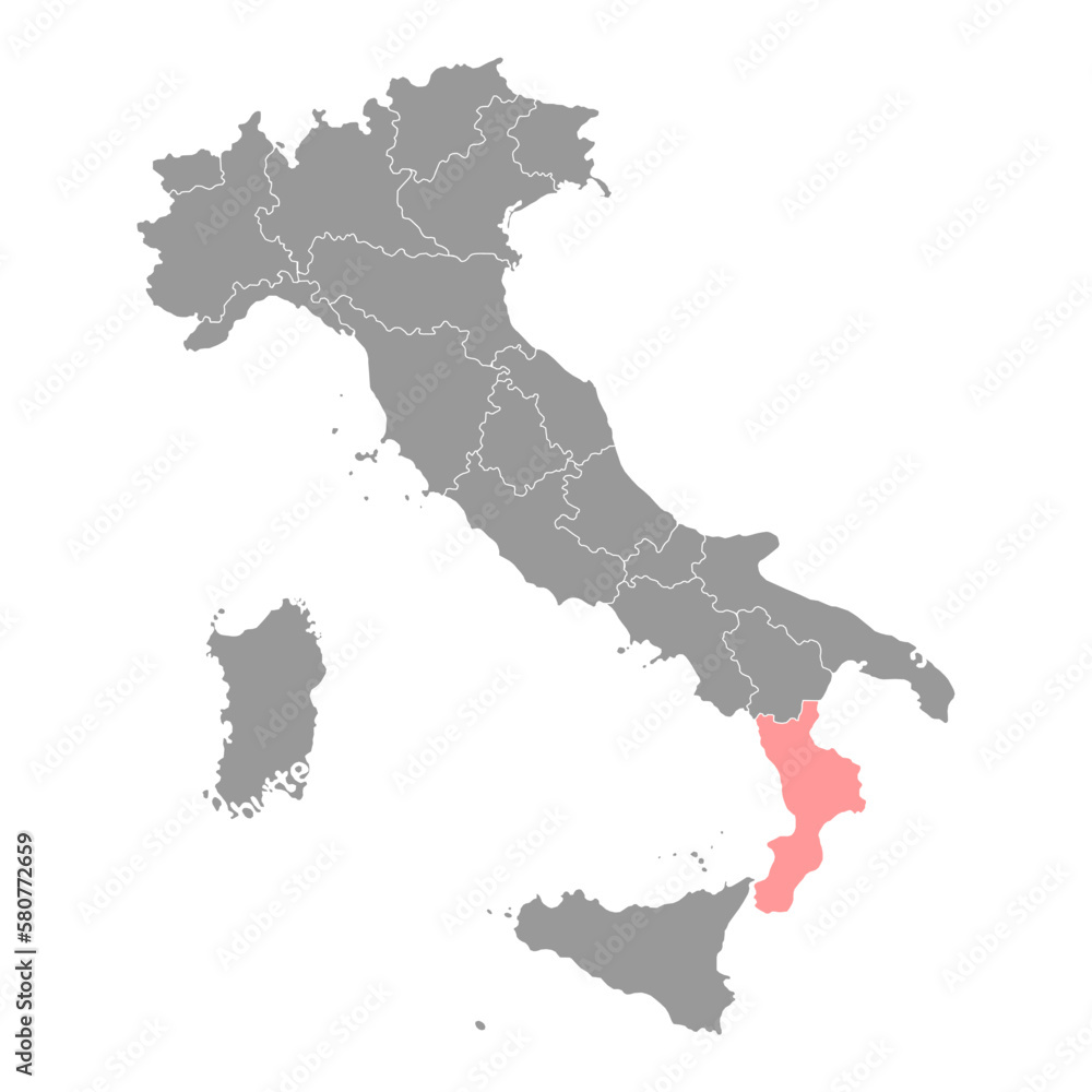 Calabria Map. Region of Italy. Vector illustration.