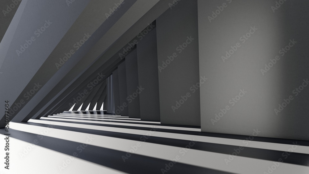 Abstract architecture background geometric arched interior 3d render Abstract architecture background geometric arched interior 3d render