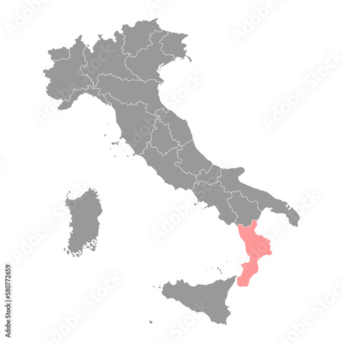 Calabria Map. Region of Italy. Vector illustration.