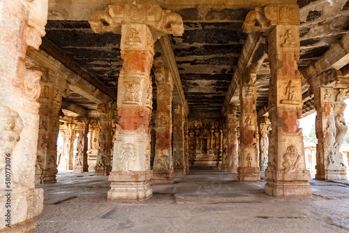 Interior of the Sri Virupaksha temple in Hampi  Karnataka  India  Asia