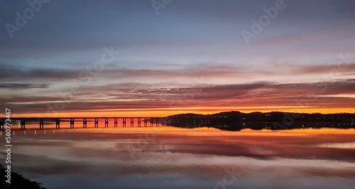 Sunrise over Tay Bridge, Dundee