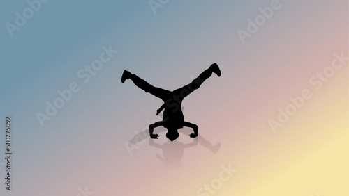 Wallpaper Mural Silhouette of man dancer background and 2d animation, dancing  Torontodigital.ca