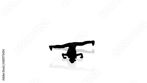 Silhouette of man dancer background and 2d animation, dancing 