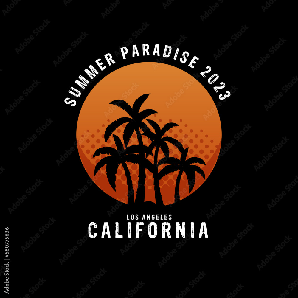 California summer paradise tshirt design
