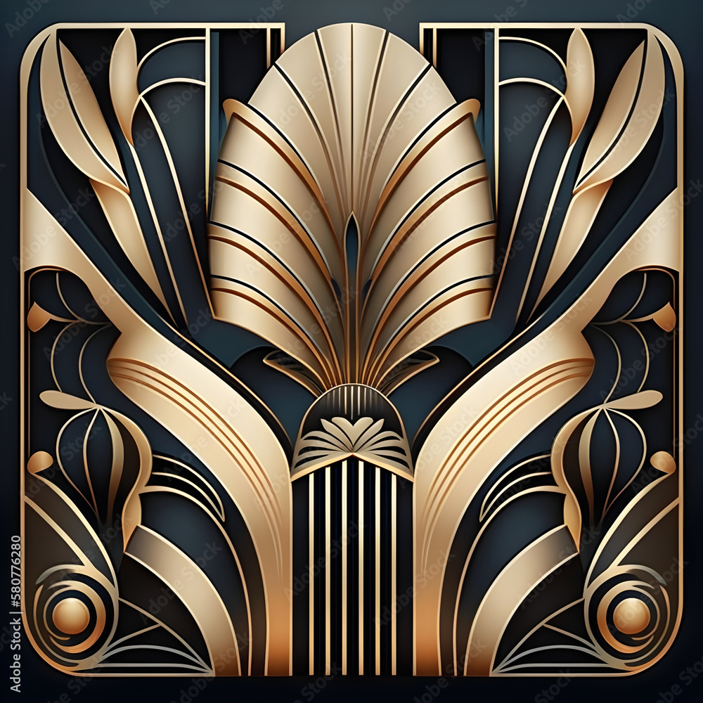 Art Deco Golden Frame Art Deco Golden Frame