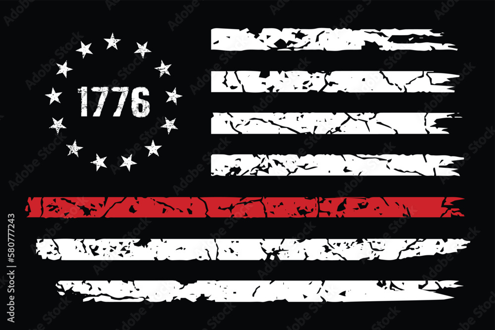 Thin Red Line 1776 Betsy Ross Flag Design