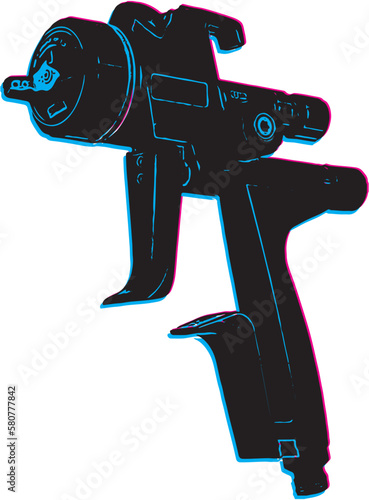Paint gun for painting cars.