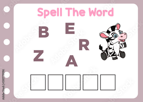 spelling word of zebra