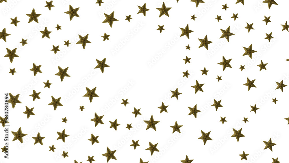 XMAS Stars - Banner with golden decoration. Festive border with falling glitter dust and stars.