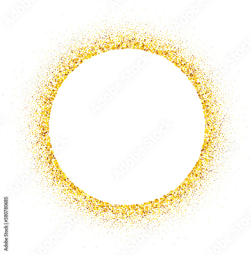 Gold glitter swash shiny round circle frame, luxury shape illustration element