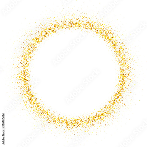Gold glitter swash shiny round circle frame, luxury shape illustration element
