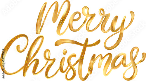 Christmas sign gold lettering merry winter festive winter December typographic metallic glitter calligraphy.
