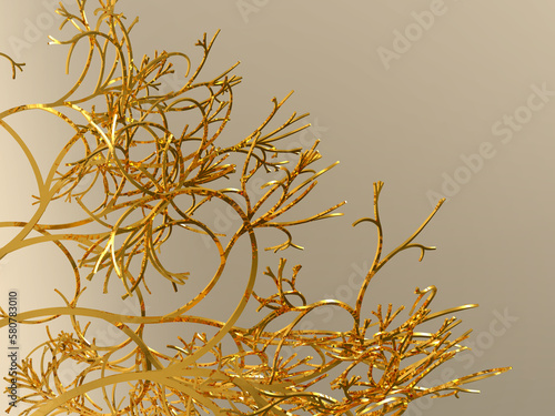 Lindenmayer 3D System - 3D Image Dendritic Aesthetic Template - Generative Tree Graphic Design  
 photo