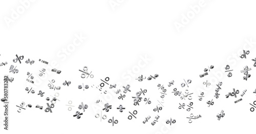 Sales icons floating in the air 3D rendering