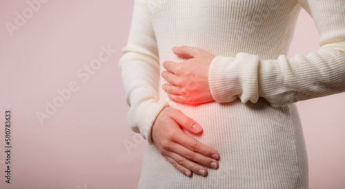Photos Picture of young woman have menstruation stomach ache pain problem