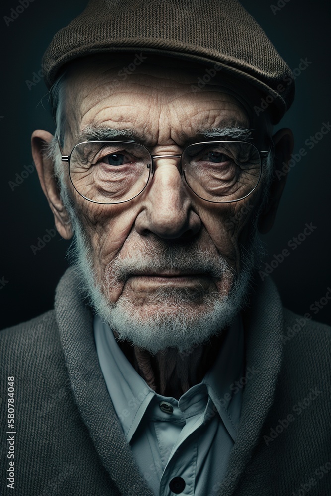 Portrait of an elderly bearded manelderly, man, beard, portrait, studio, senior, gray hair, wrinkles, mature, masculinity, wise, experience, character, contemplative, thoughtful, pensive, introspectiv