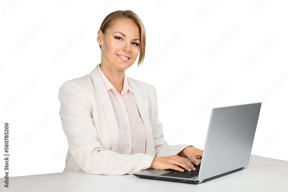 Portrait of a Businesswoman Working with Laptop Portrait of a Businesswoman Working with Laptop
