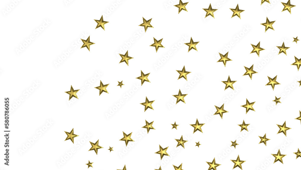 Fototapeta premium XMAS Stars - A gray whirlwind of golden snowflakes and stars. New