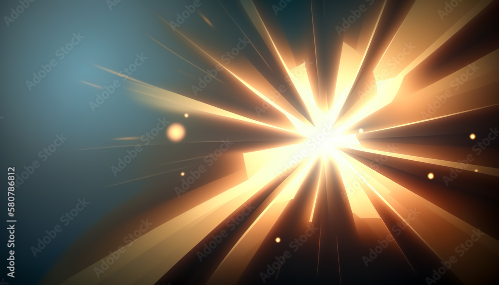 Abstract background with rays of light, generative AI.