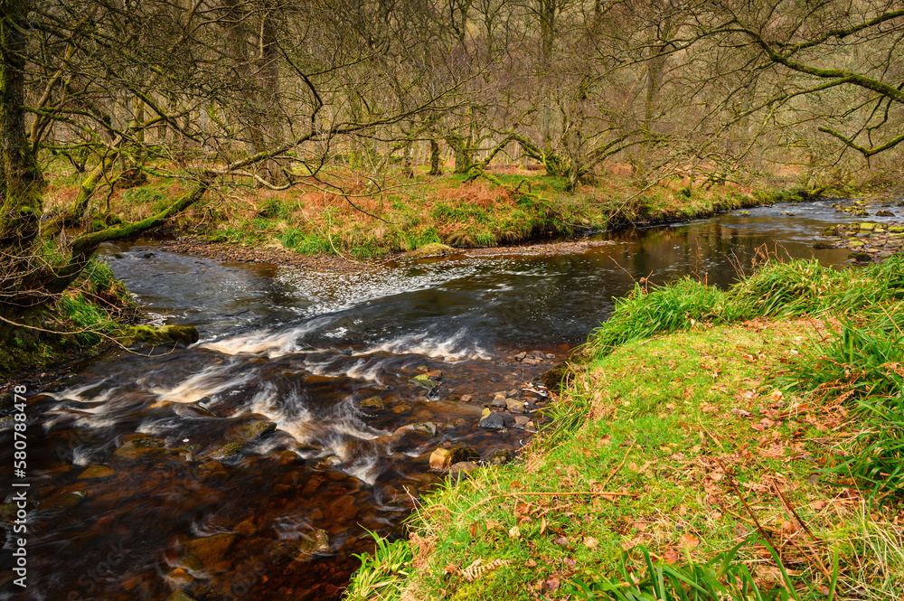 Confluence of two burns is source of River Derwent,  in the North Pennines and flows between the boundaries of Durham and Northumberland as a tributary to the River Tyne