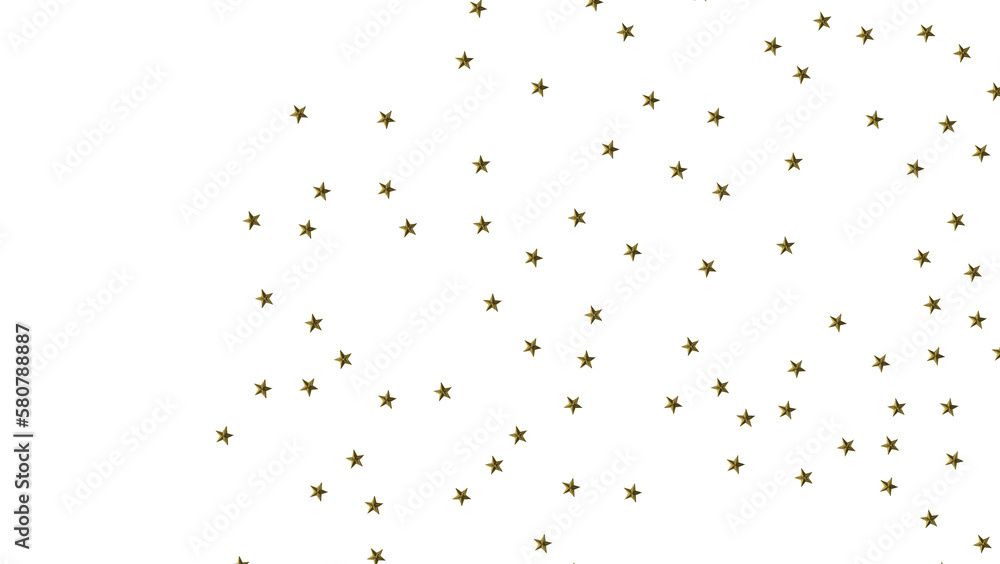 Fototapeta premium XMAS Stars - Holiday golden decoration, glitter frame isolated -