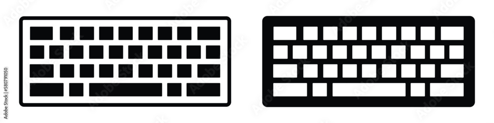 Computer keyboard set icon, vector illustration - obrazy, fototapety, plakaty 