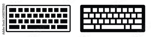 Computer keyboard set icon, vector illustration