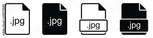 Jpg file format icon, vector illustration