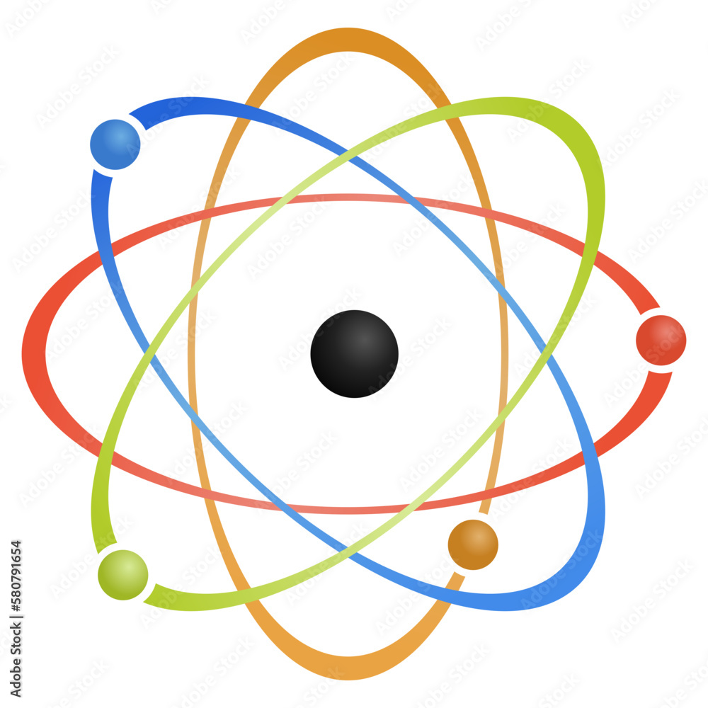 Atom icon illustration science nuclear concept vector Atom icon illustration science nuclear concept vector