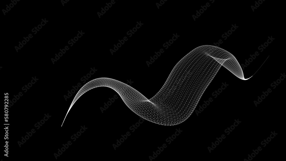 Obraz premium Abstract Twisted Wave Background. 3D rendering